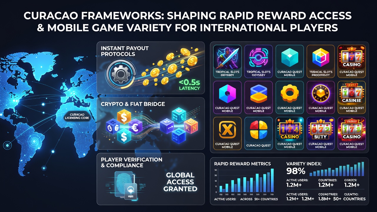 Mobile device displaying diverse slot games and instant reward notifications on a Curacao-licensed platform interface