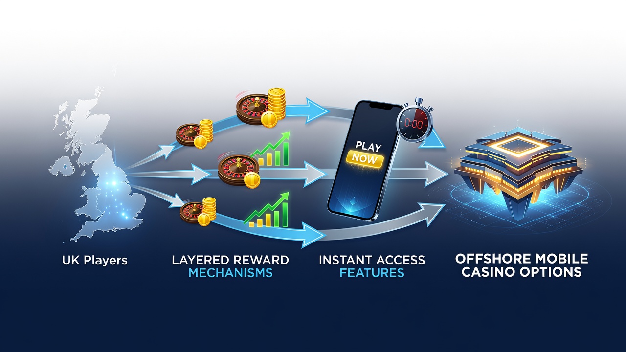 UK players exploring mobile casino apps with layered reward interfaces on smartphones