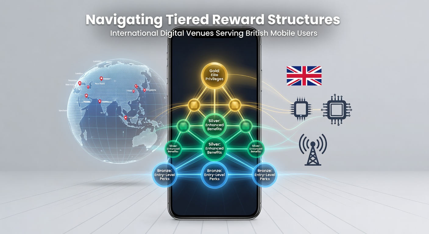 Illustration of tier progression and reward benefits available to mobile users on overseas gaming sites